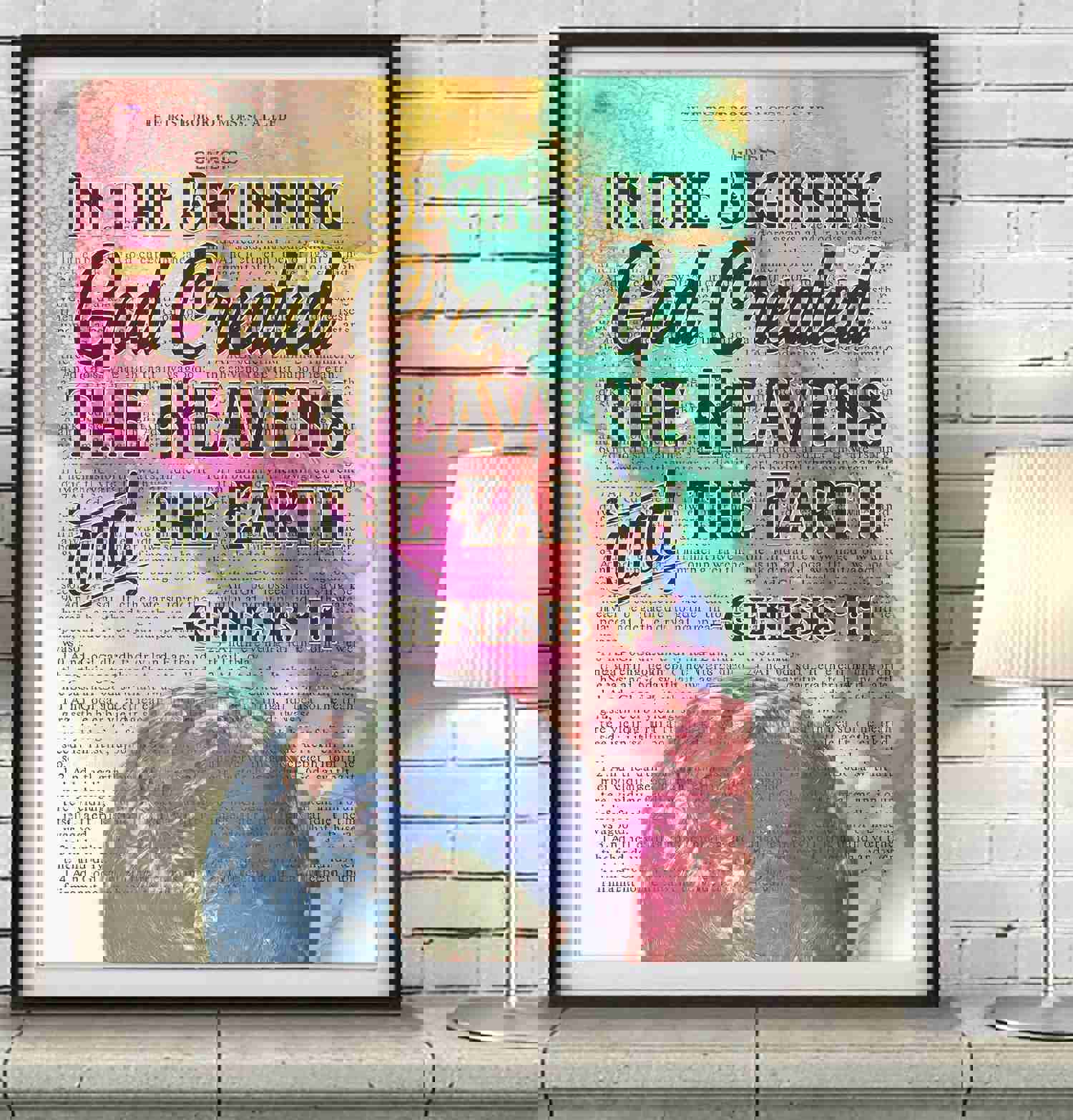 Genesis 1:1 Vintage Bible Art Print - A Timeless Christian Inspiration