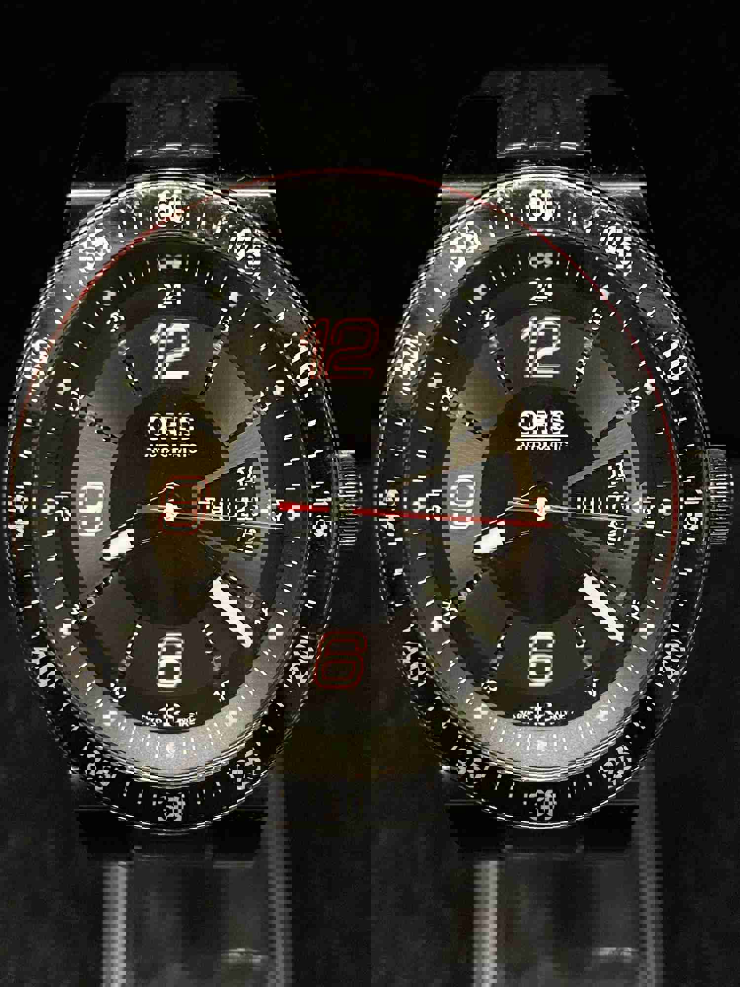 Oris Men's Skeleton Back Automatic Watch with Original Rubber Strap