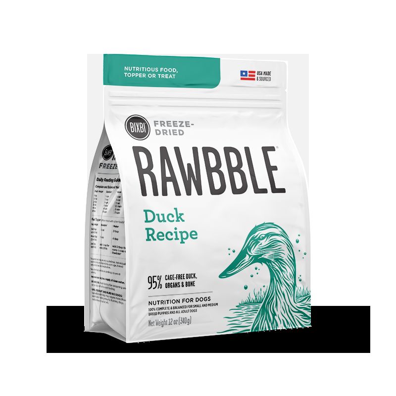 RAWBBLE® Freeze-Dried Duck Recipe Dog Food - High-Protein, Nutrient-Rich Meal for Dogs