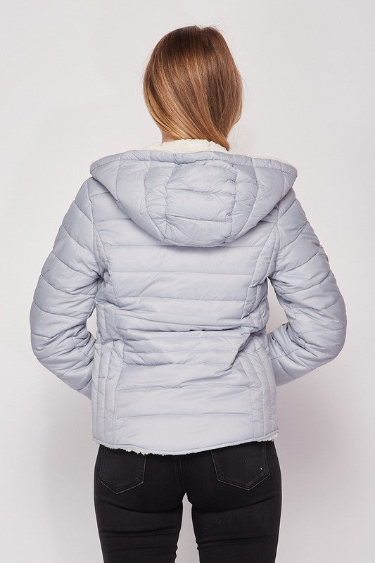 Cozy Sherpa-Lined Puffer Jacket with Hood