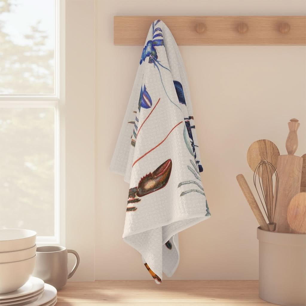 Vibrant Lobster Design Soft and Absorbent Kitchen Towel