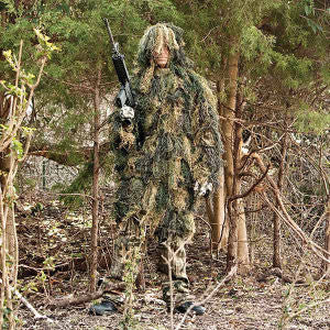 Woodland Camouflage Ghillie Suit Parka - Minimalist Design