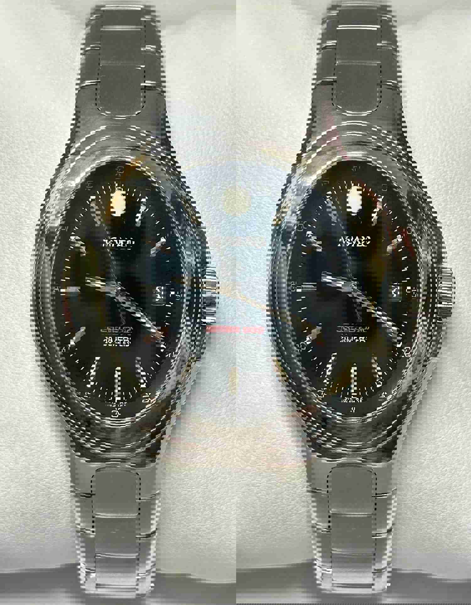 Movado Series 800 Stainless Steel Men's Watch - Water Resistant, Black Dial, Date Feature