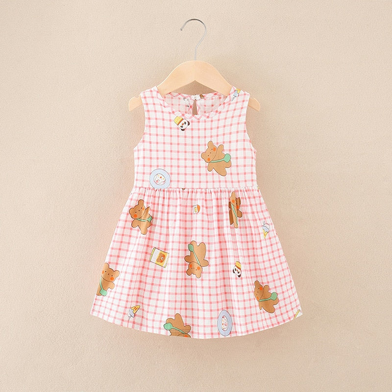 Elegant Floral Girls' Sleeveless Summer Dress