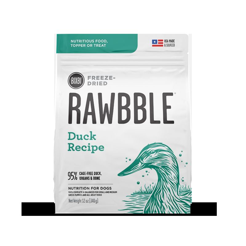 RAWBBLE® Freeze-Dried Duck Recipe Dog Food - High-Protein, Nutrient-Rich Meal for Dogs