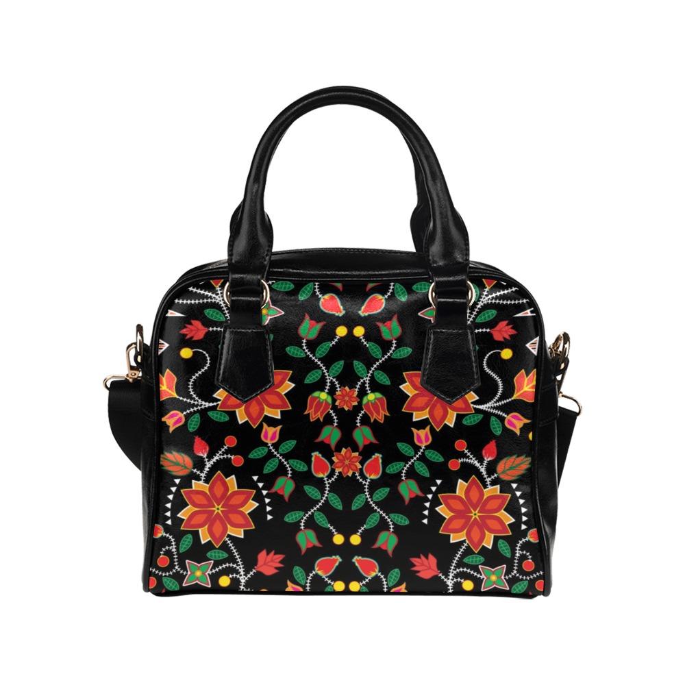 Floral Beadwork Tote Bag with Zippered Interior