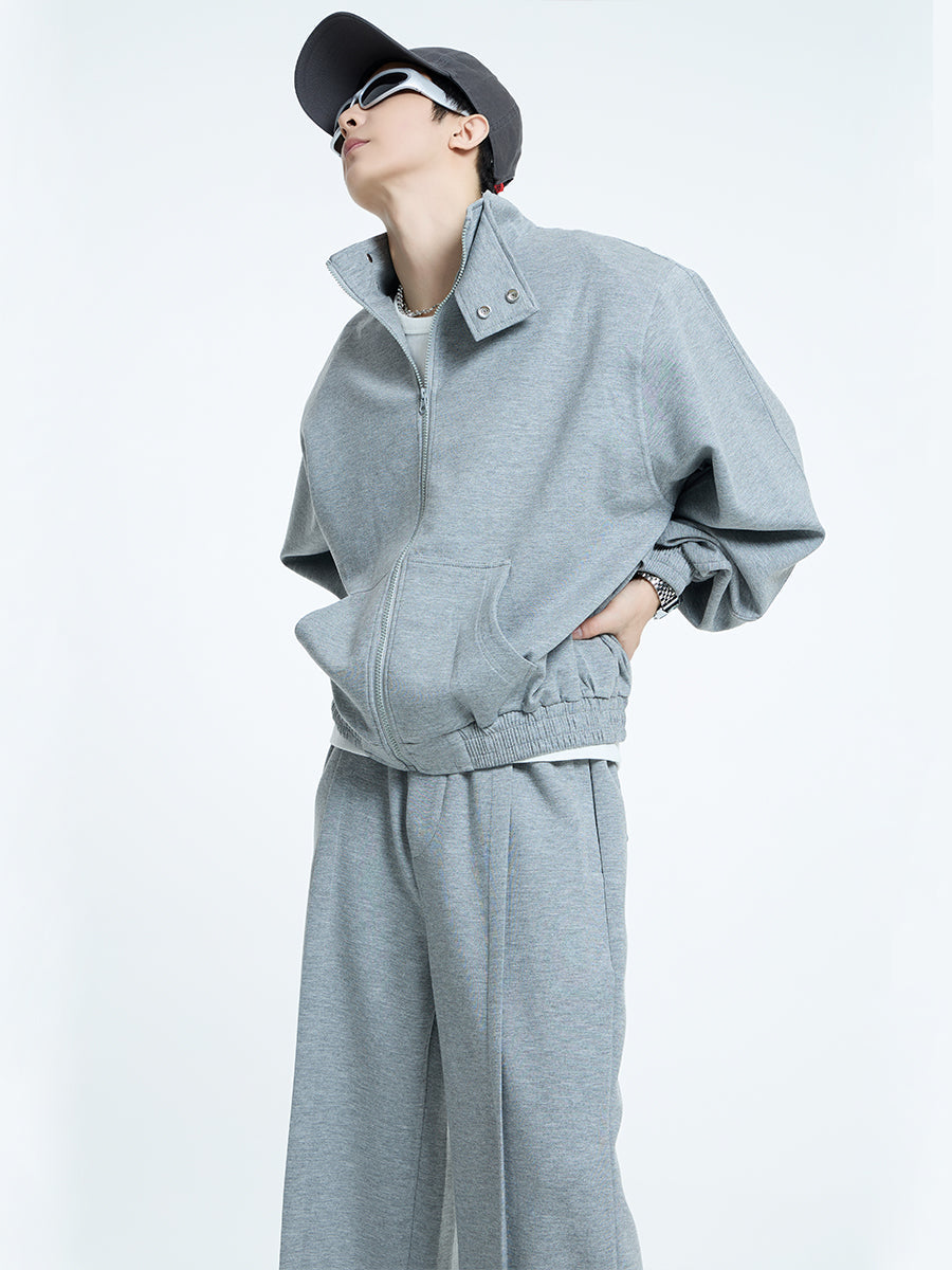 【23s September.】Men's Simple Casual Trousers & Top Sports Suit - Medium