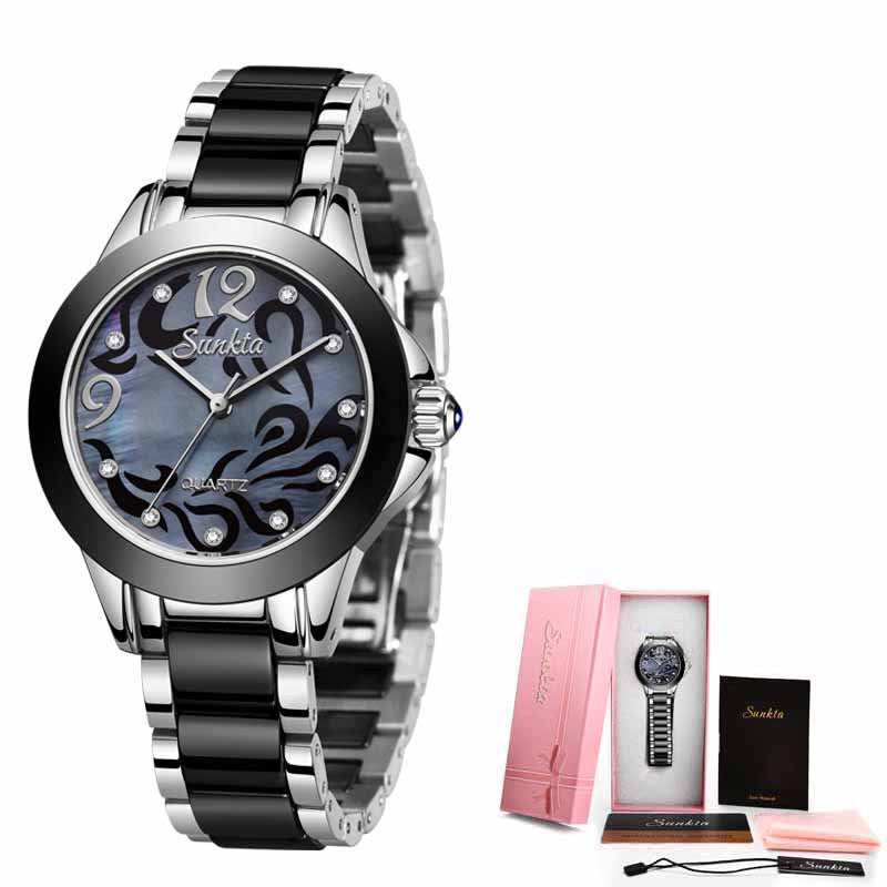 Elegant Ceramic Women's Watches with Waterproof Feature