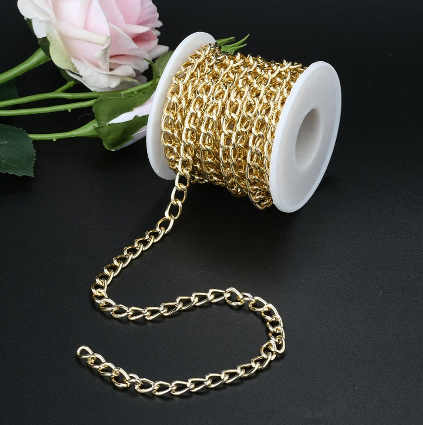 Premium 5m Iron Cable Chain for Jewelry Making - Gold/Silver