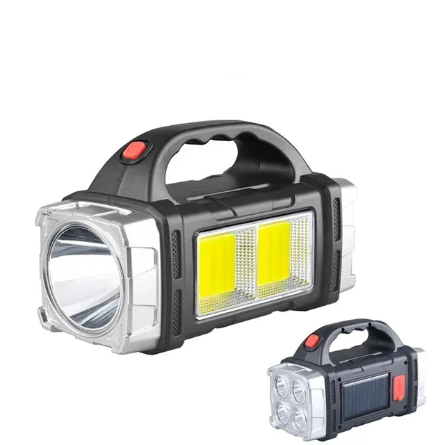 Rechargeable Solar LED Flashlight with COB Work Light