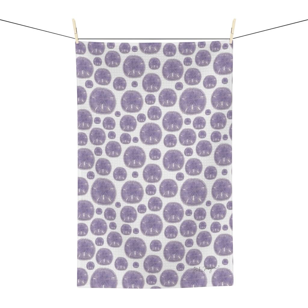 Elegant Purple Sand Dollar Kitchen Towel