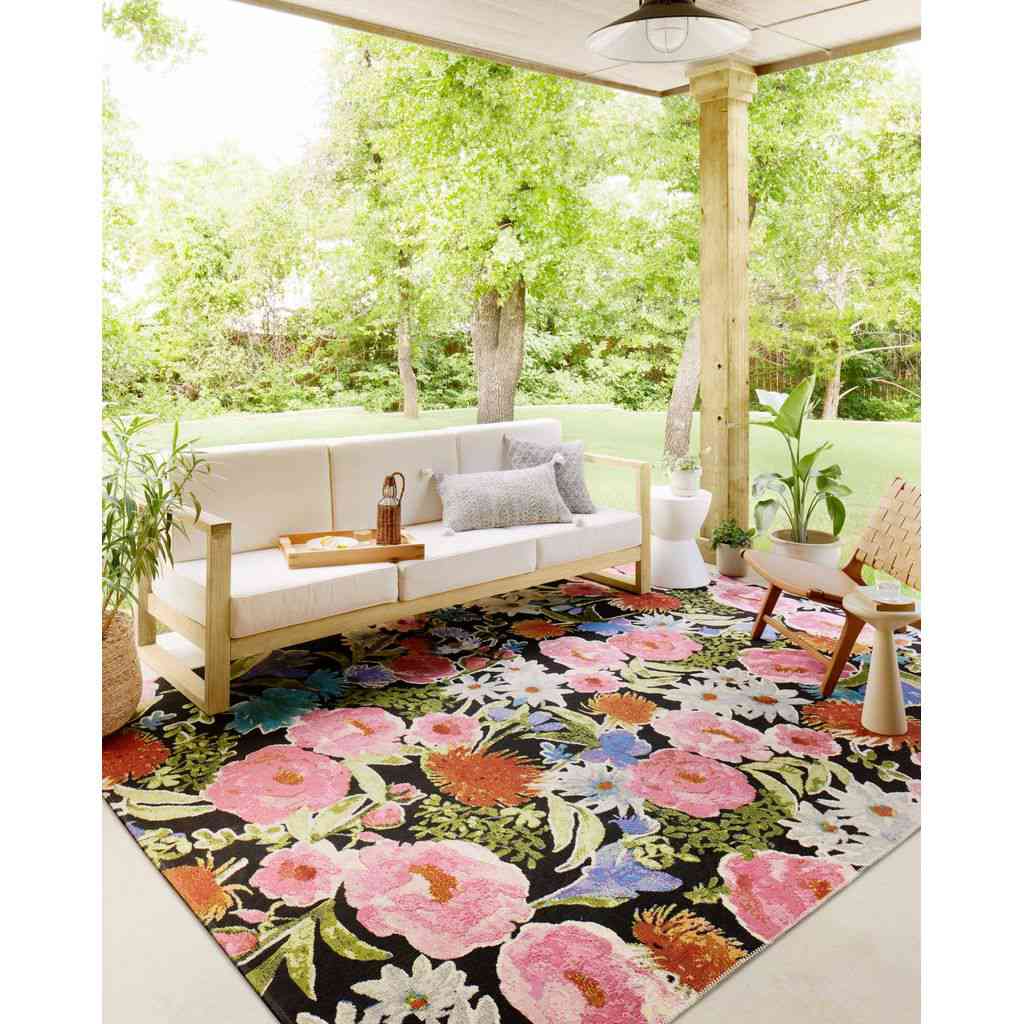 Loloi II Botanical (BOT-01) Outdoor Area Rug with Poppy Design