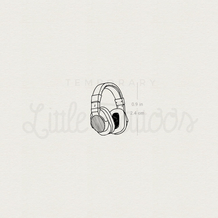 Stylish Headphones Temporary Tattoos Set