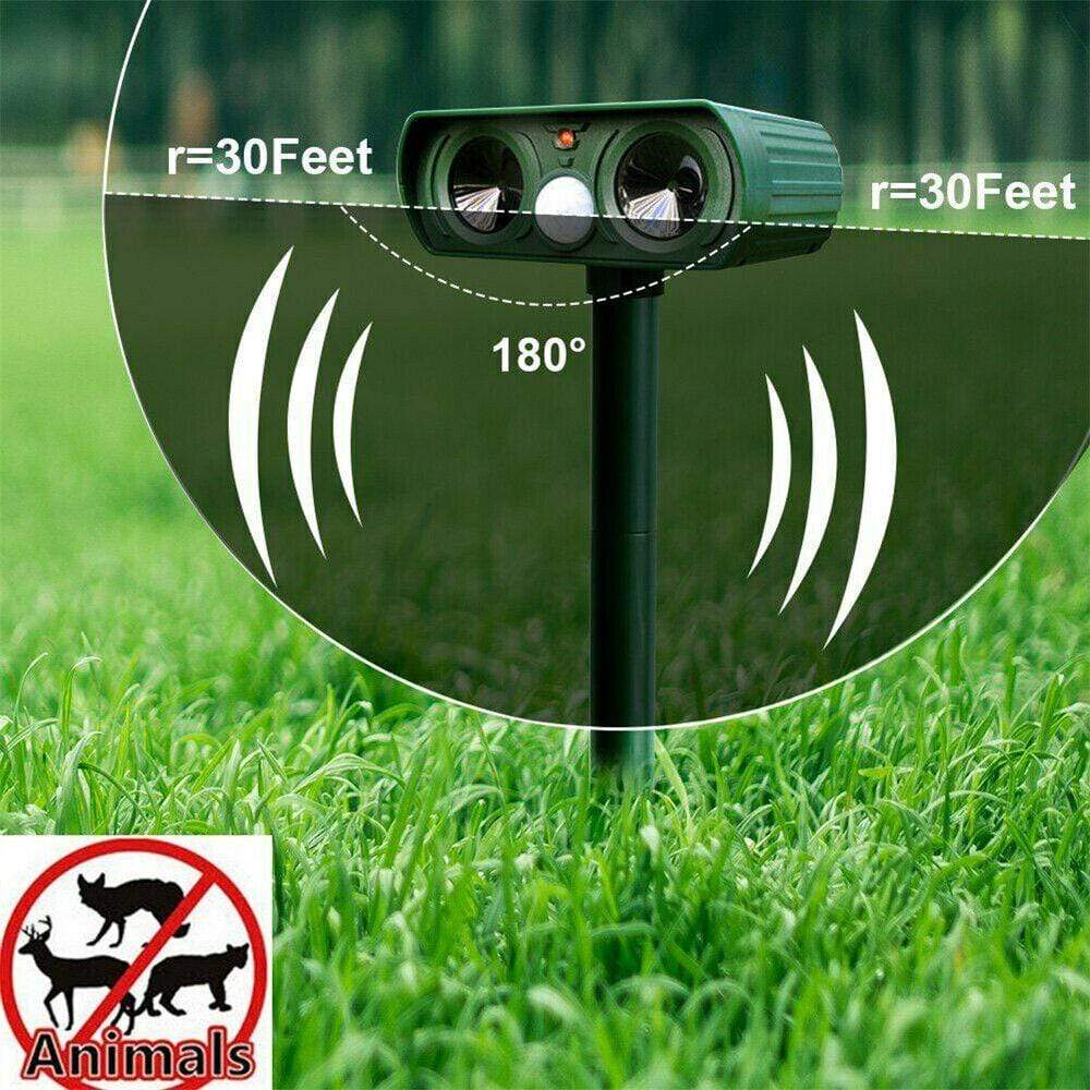 2-Pack Ultrasonic Solar Pest Repellent for Outdoor Protection