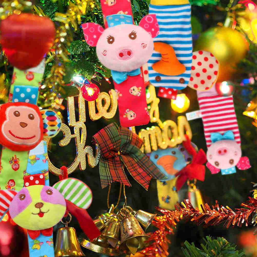 ACEKID 8pcs Plush Animal Toys for Baby Early Education