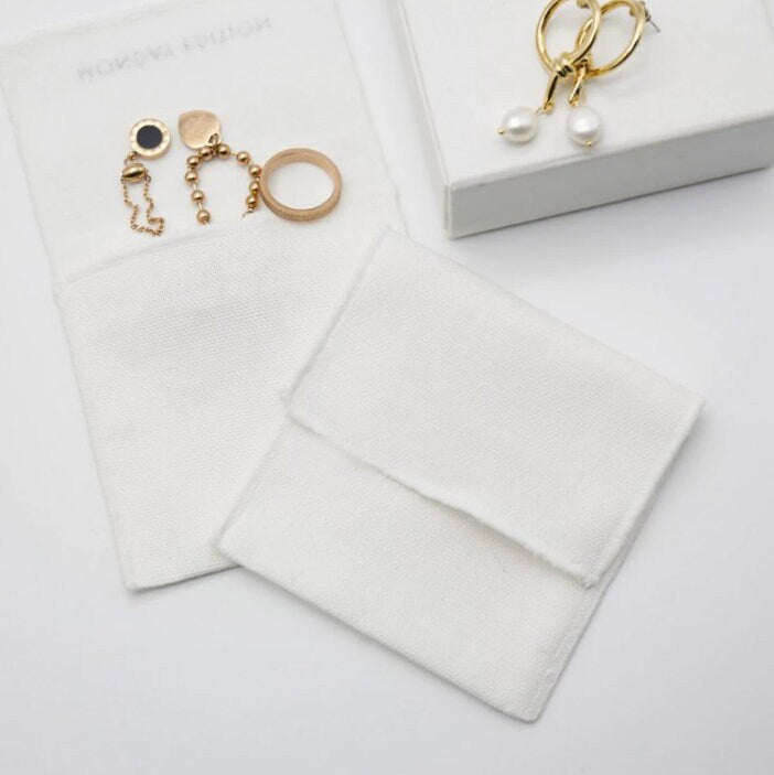 Personalized Cotton Jewelry Pouches - Custom Logo Envelope Bags