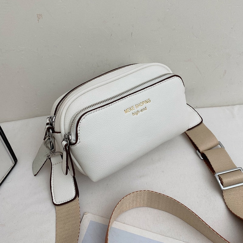 Vintage Double Layer PU Leather Crossbody Bag for Women 2023