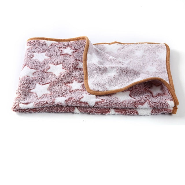 Cozy Star-Printed Flannel Pet Mat for Cats and Dogs