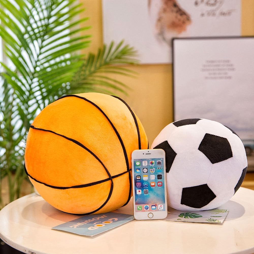 XIYUAN 11.8Inch Plush Basketball Pillow, Soft & Cuddly Sports Decor for Kids