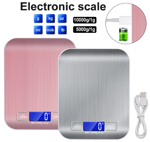 Premium Stainless Steel Digital Kitchen Scale with 5kg/1g Precision
