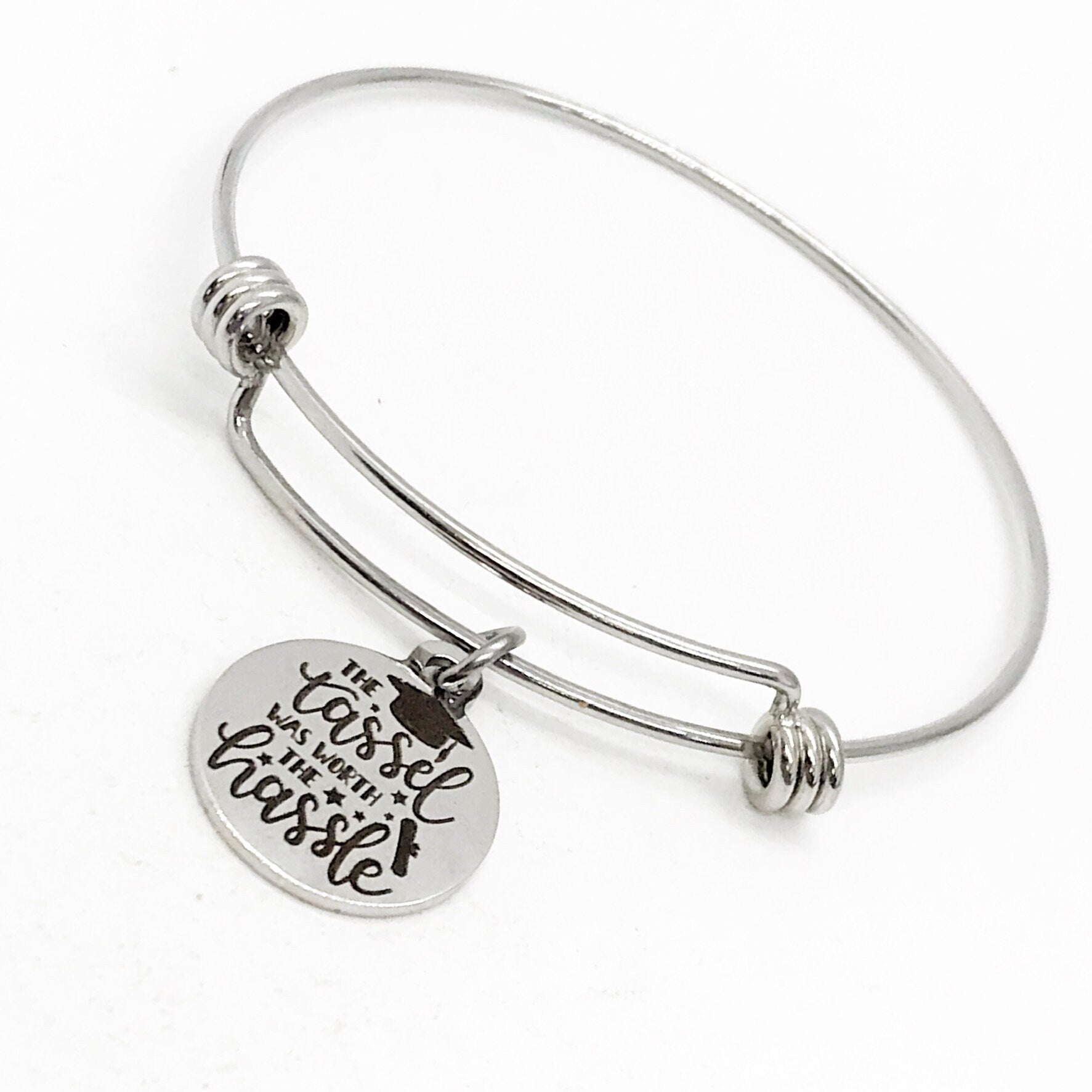 Graduation Tassel Bracelet, Stainless Steel Charm Jewelry