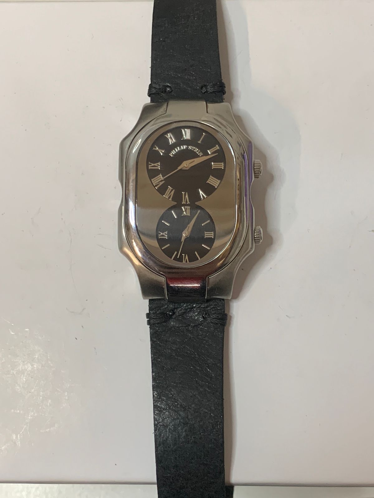 Philip Stein Dual Time Men's Stainless Steel Watch - Rare Discontinued Model