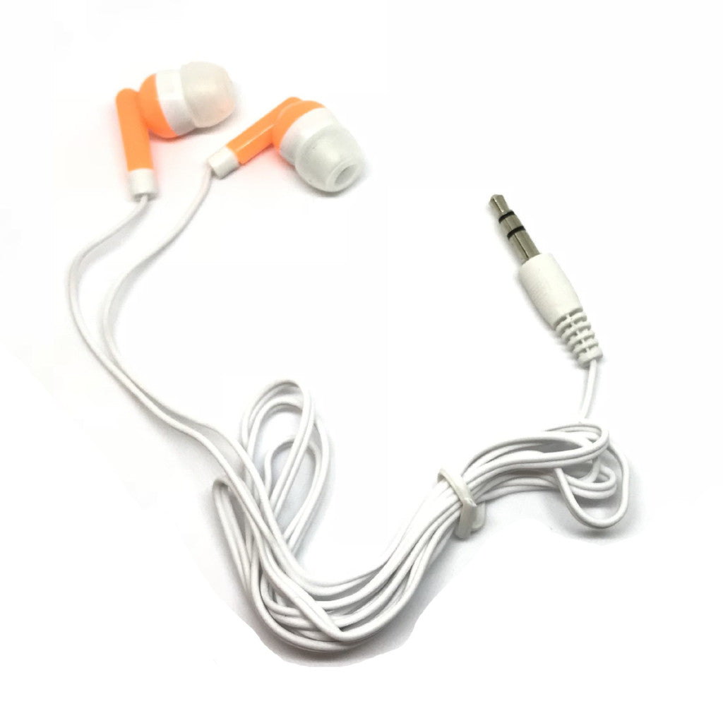 High-Quality Orange Stereo Earbud Headphones