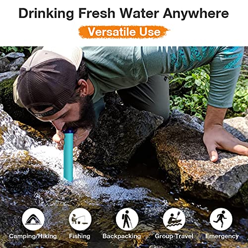 SimPure Ultralight Water Filter Straw - 4 Pack for Outdoor Survival