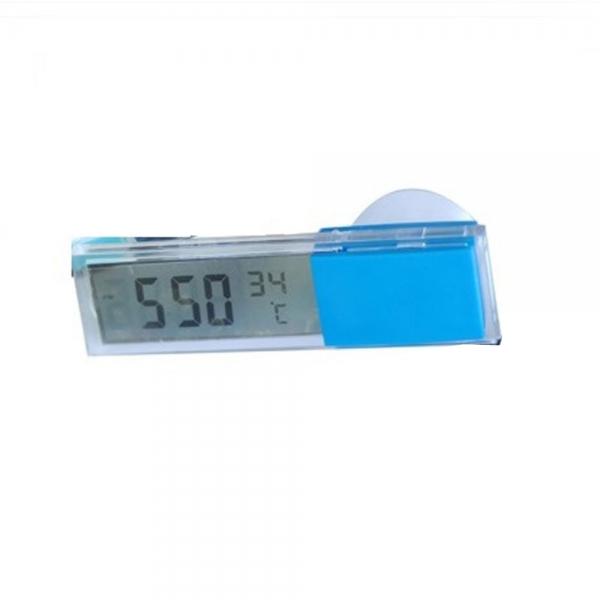 Dual-Function LCD Car Thermometer with Time Display