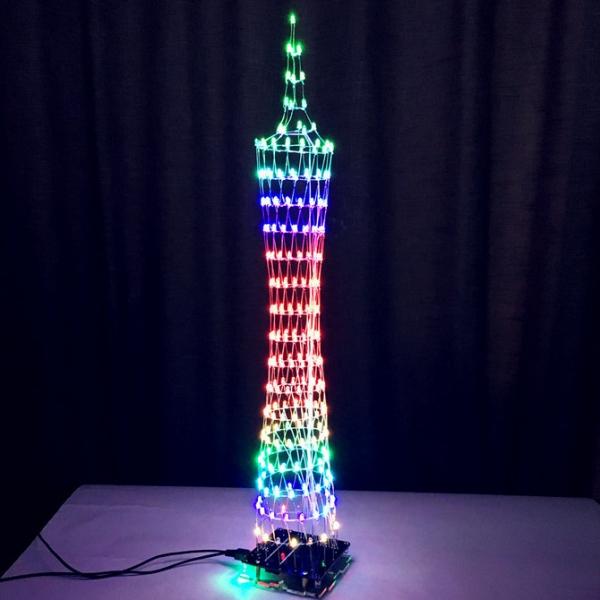 DIY LED Light Cube Canton Tower Suite with Wireless Remote Control