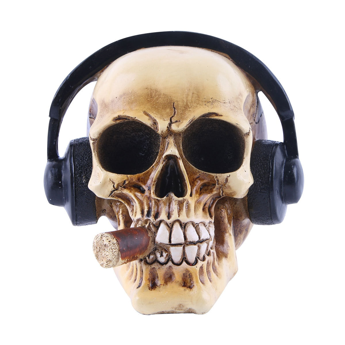Stylish Resin Gangster Skull Headphone Decor