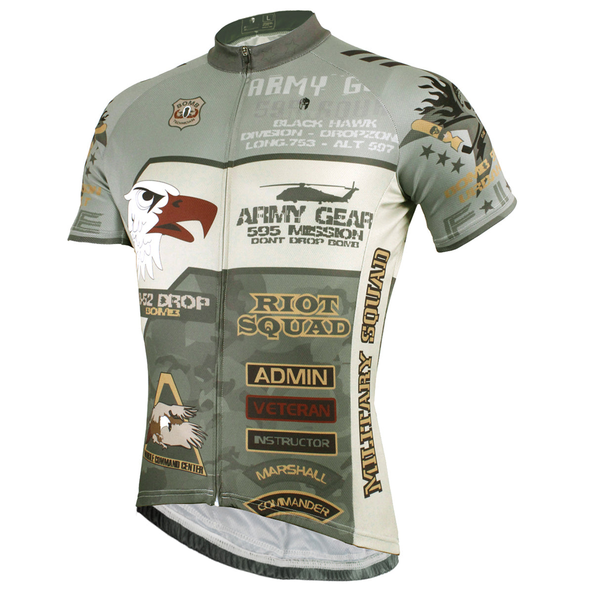 ILPALADINO ARMY GEAR Men's Cycling Jersey - Breathable, Quick-Dry, 3 Pockets