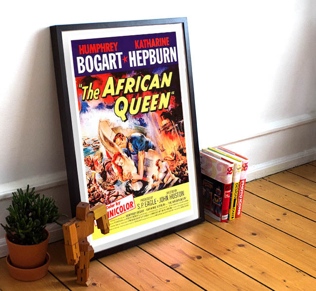 Vintage 1951 African Queen Movie Poster - Action, Romance, Thriller