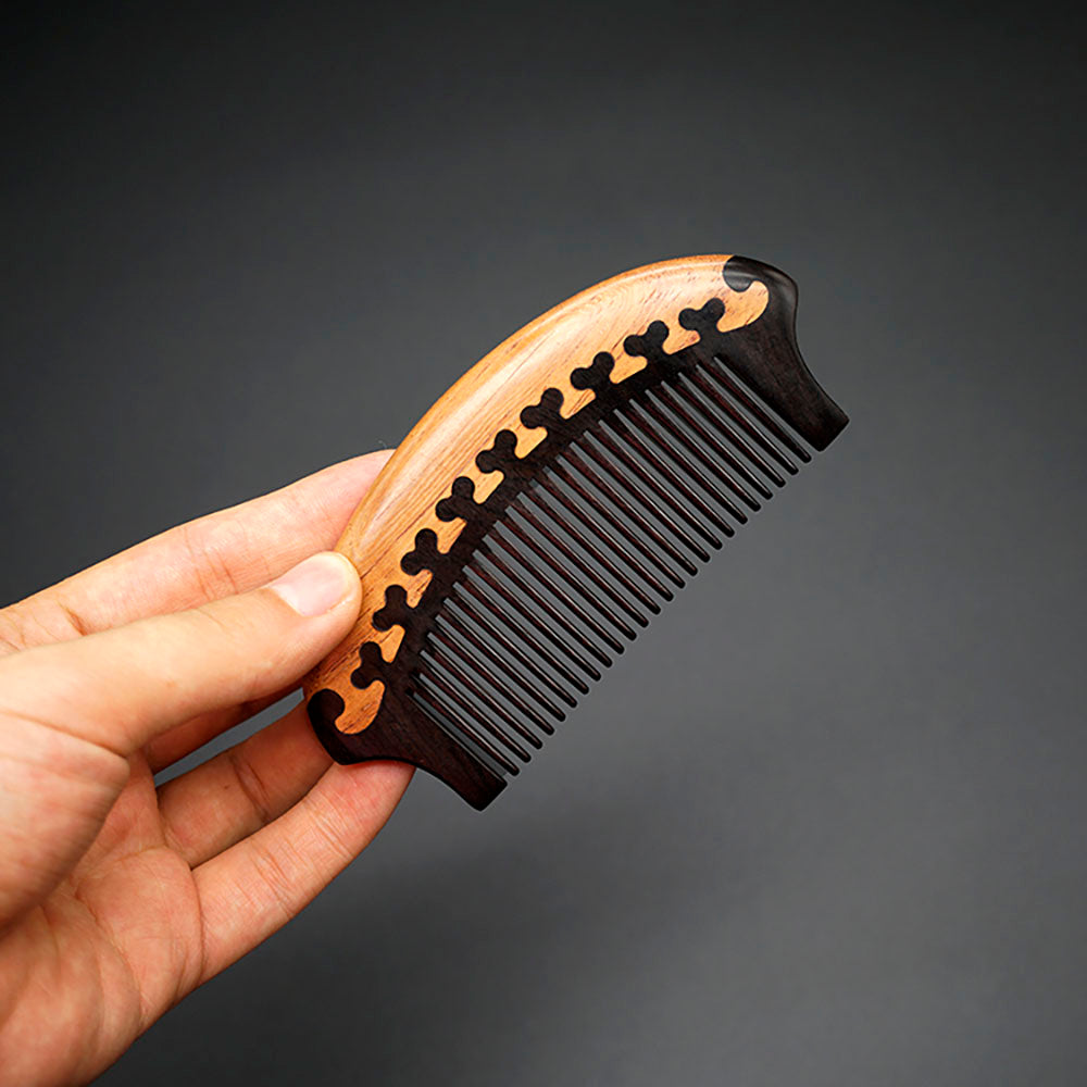 Premium Rosewood & African Blackwood Comb for Health Hair Therapy