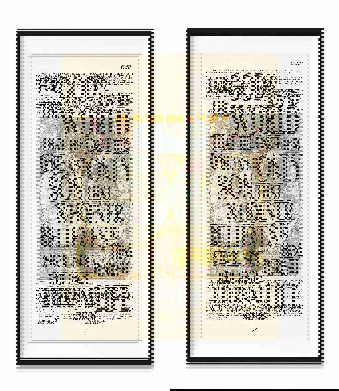 Inspirational John 3:16 Bible Verse Art Print
