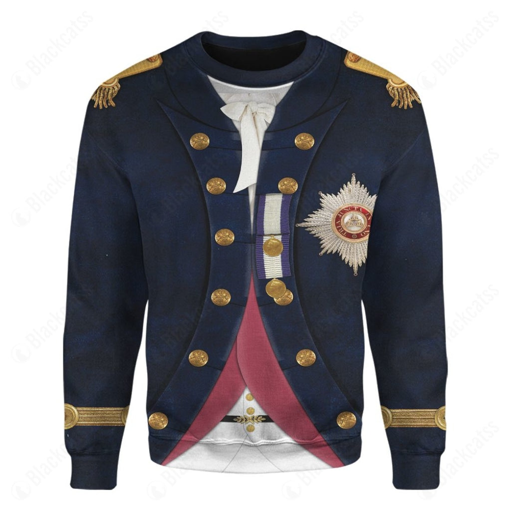 Historical British Royal Army James Saumarez, 1st Baron de Saumarez Custom T-Shirt