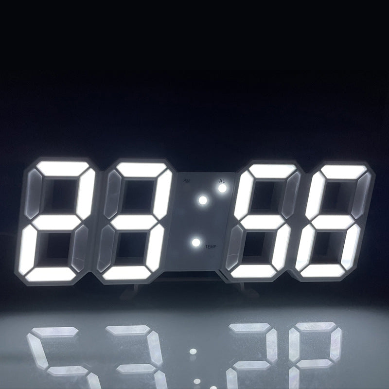 3D LED Digital Clock with Memory Battery, Glowing Night Mode