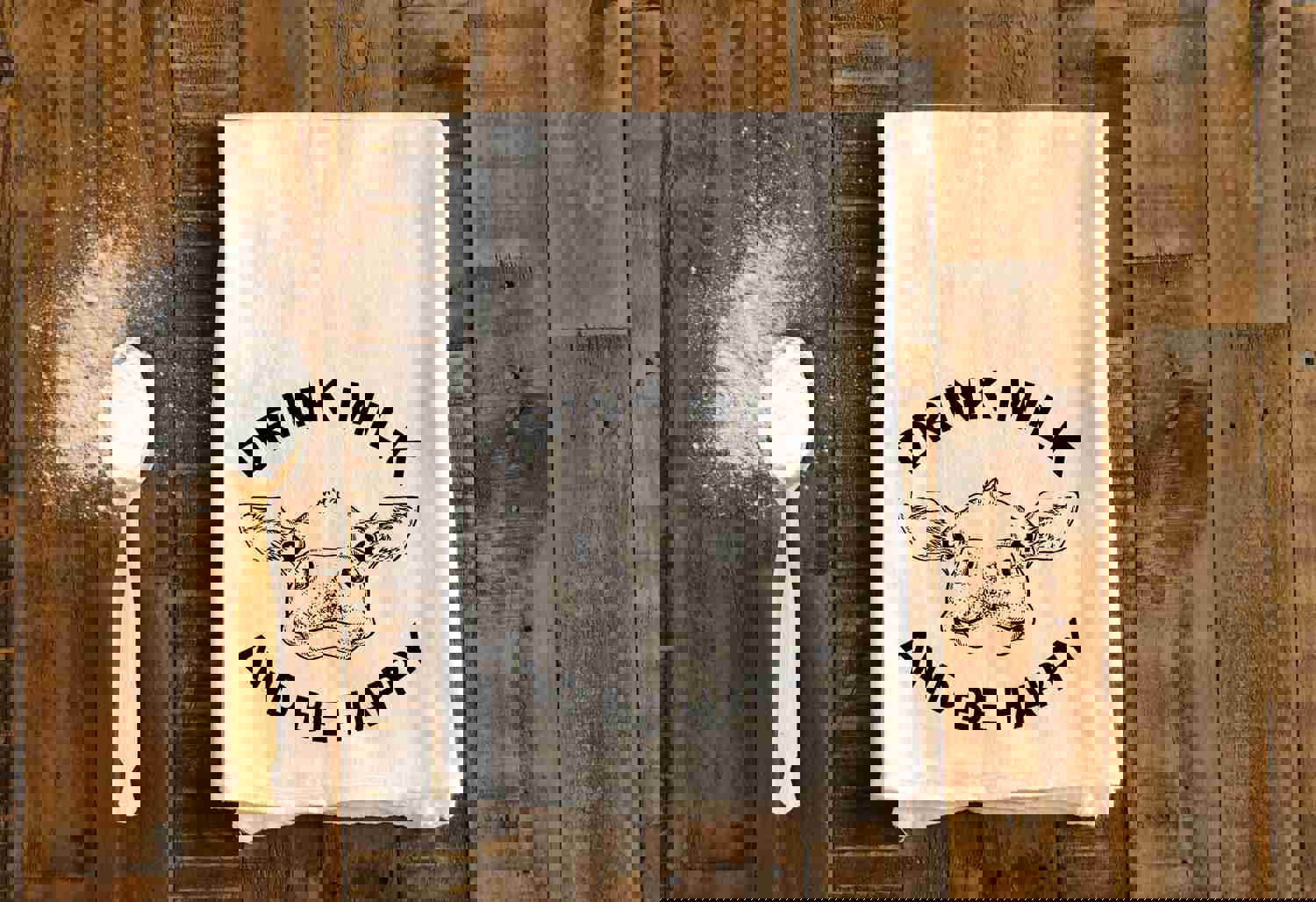 Joyful Milk Slogan - Humorous Kitchen Towel