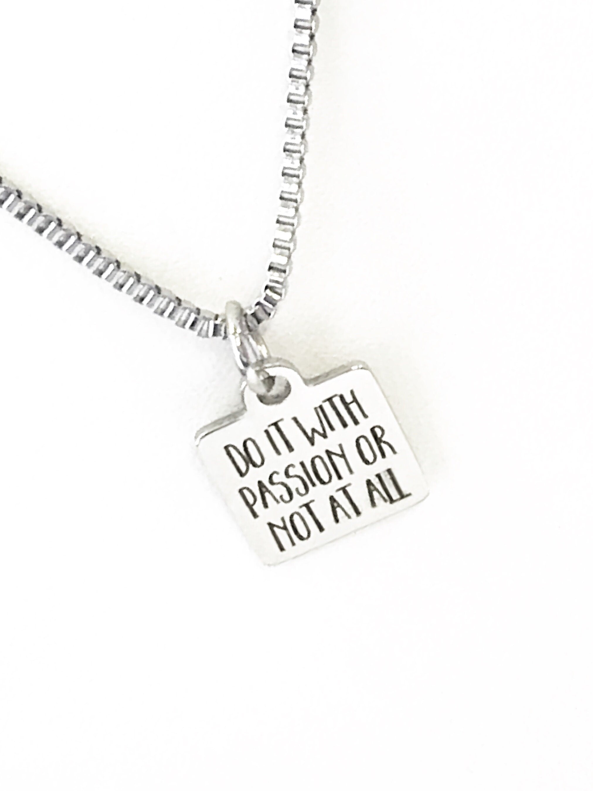 Inspirational "Do It With Passion" Stainless Steel Necklace