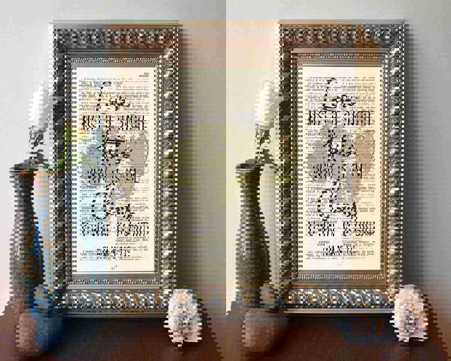 Romans 12:9 Christian Art Print - Love, Hate, and Goodness