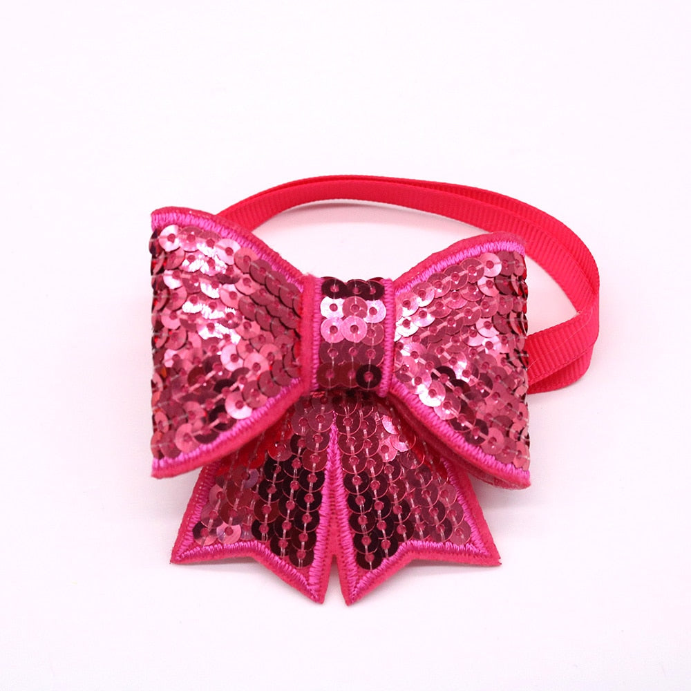 50pcs Christmas Pet Bow Ties - Adjustable & Festive for Dogs & Cats