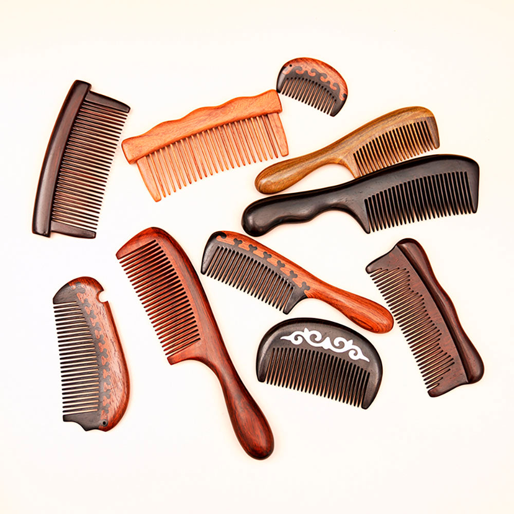 Premium Rosewood & African Blackwood Comb for Health Hair Therapy