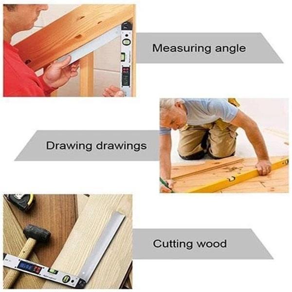 200mm Digital Angle Finder with LCD Display and Blue Backlight