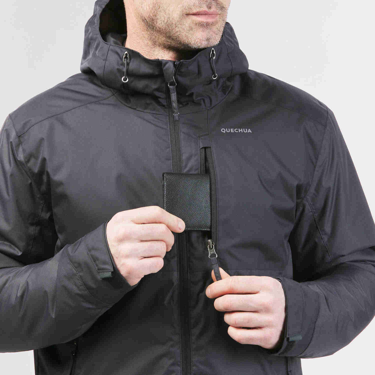 Men's Waterproof Hiking Jacket for Cold Weather - SH500