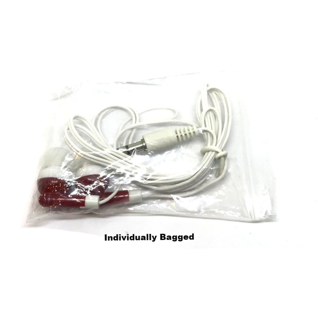 High-Quality Maroon Red Stereo Earbud Headphones
