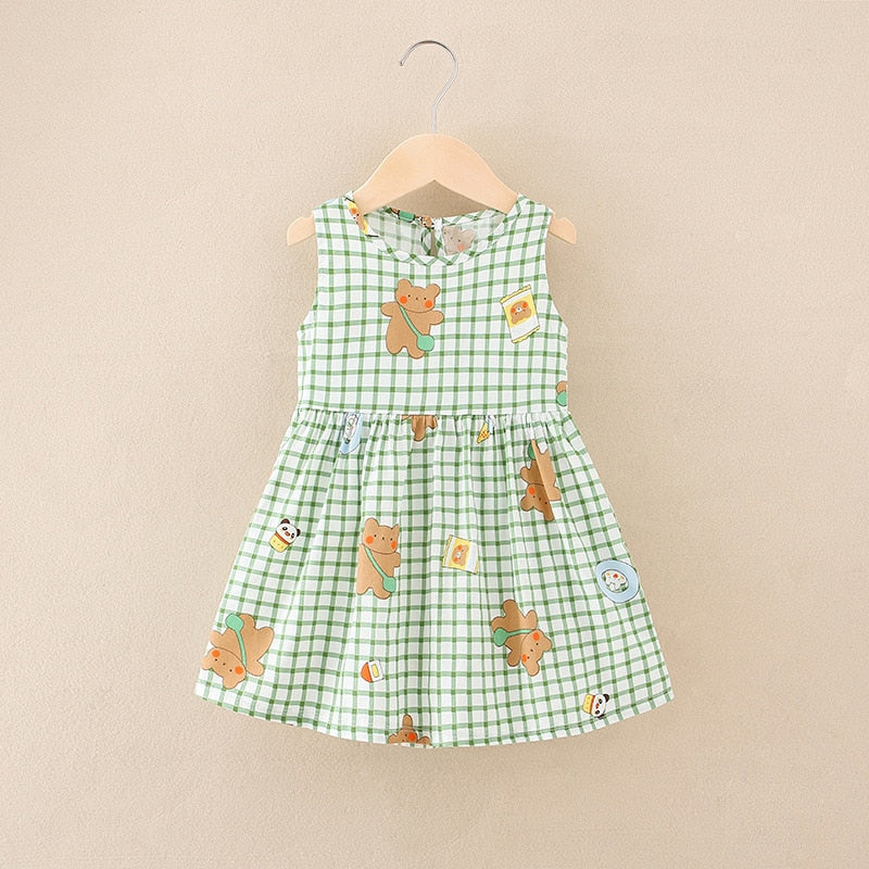 Elegant Floral Girls' Sleeveless Summer Dress