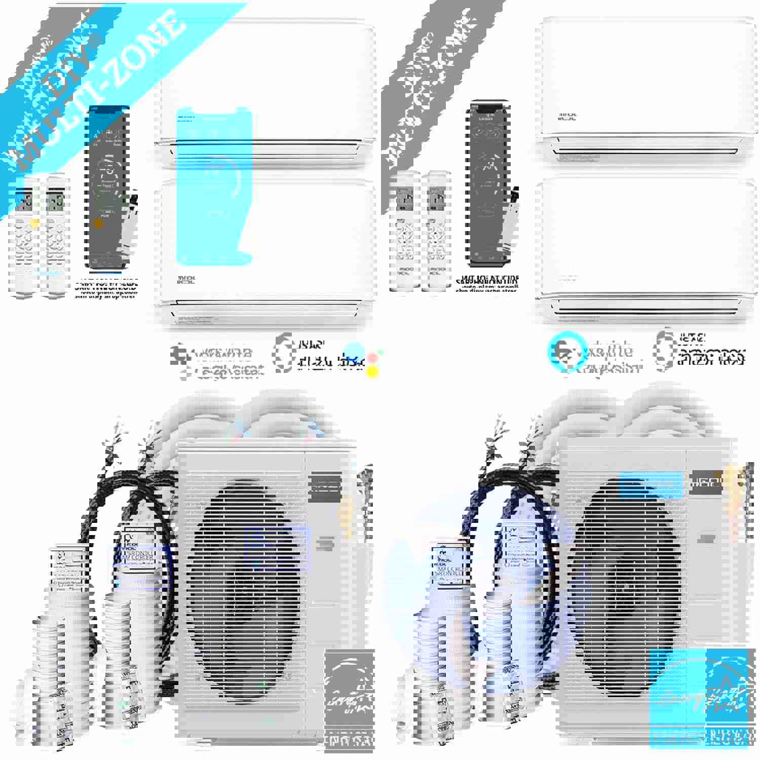 MrCool DIY 4th Gen 27K BTU 3-Zone Ductless Heat Pump System Bundle
