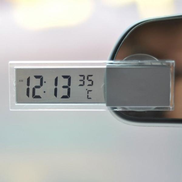 Dual-Function LCD Car Thermometer with Time Display