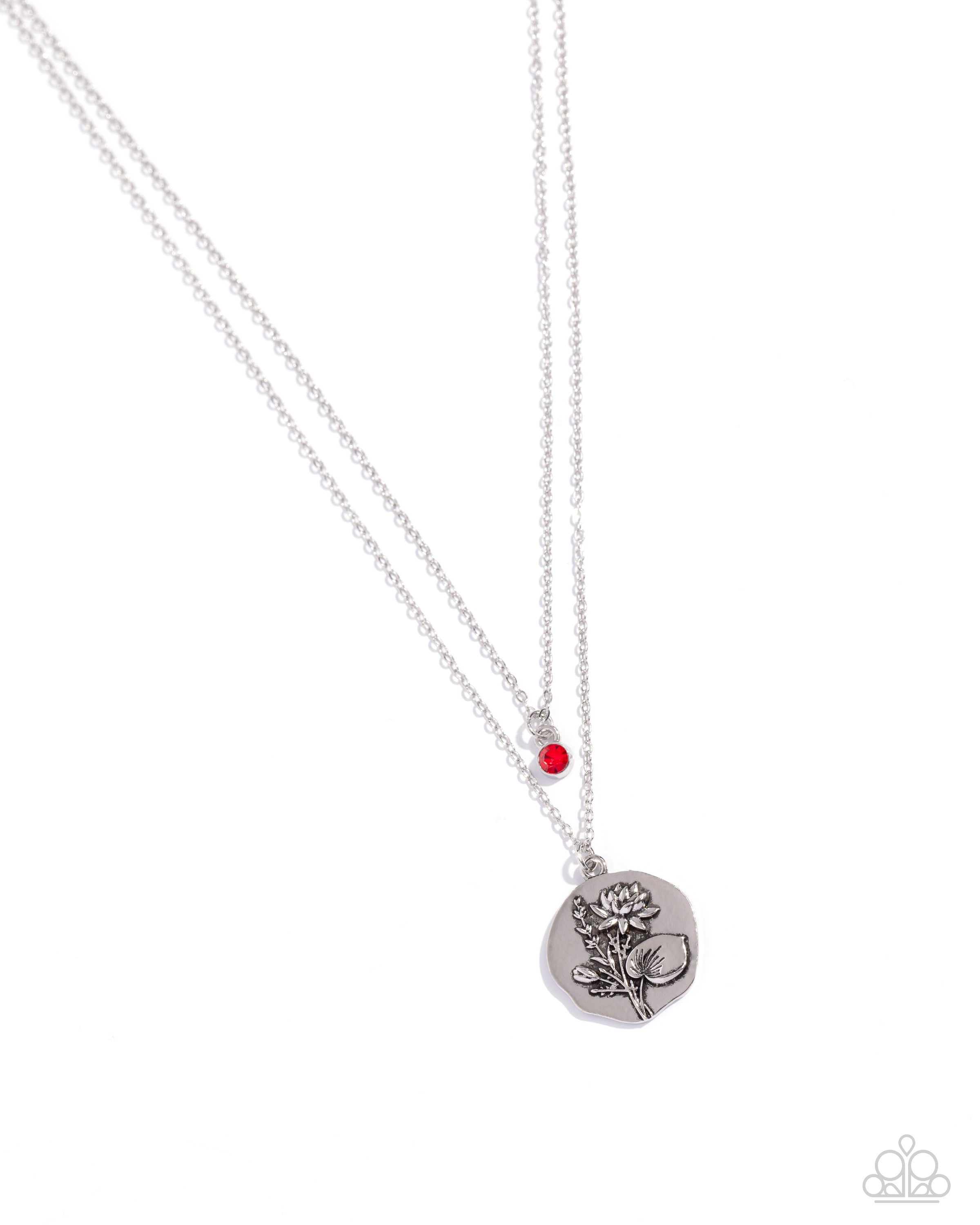 July Birthstone Elegance - Silver & Ruby Jewelry Set