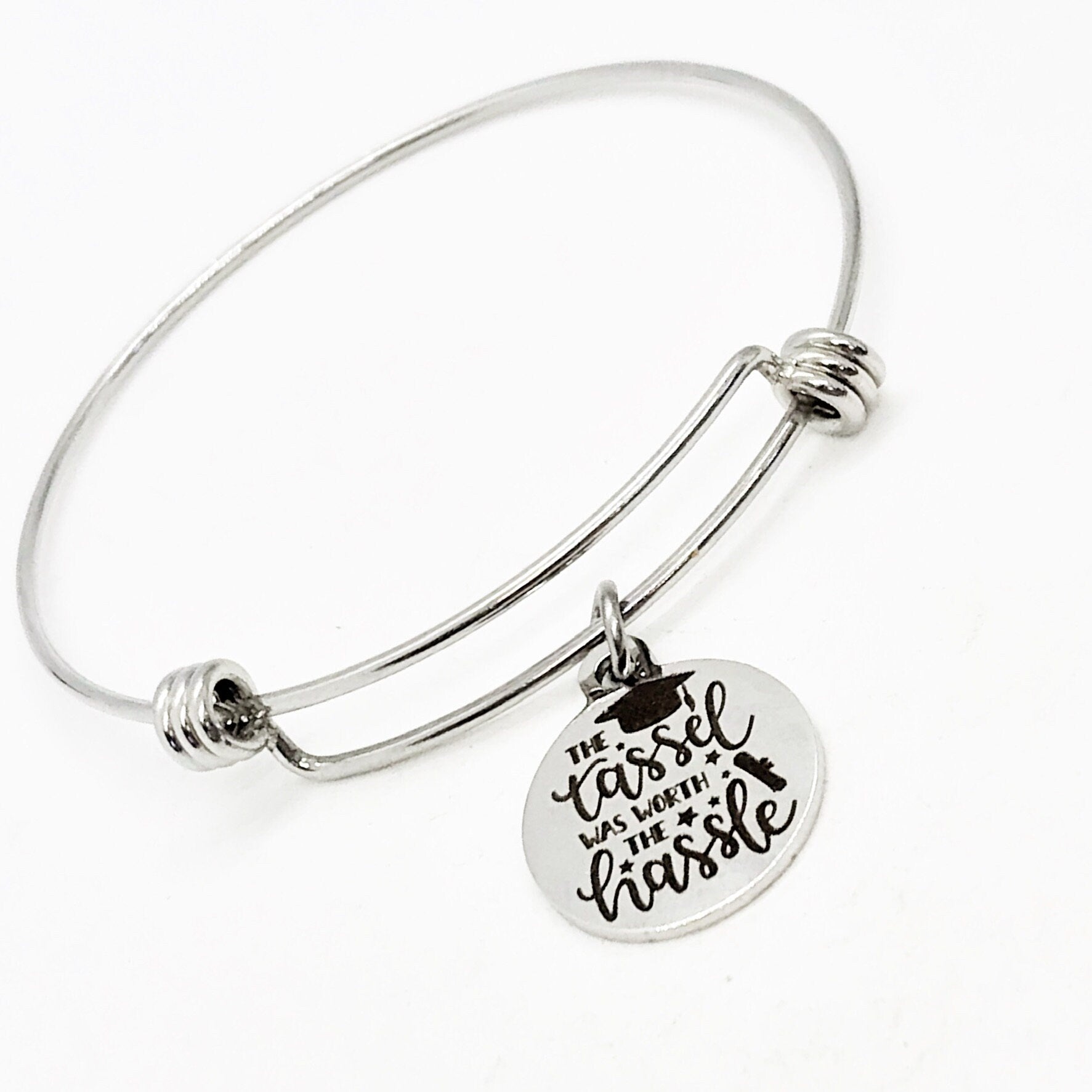 Graduation Tassel Bracelet, Stainless Steel Charm Jewelry